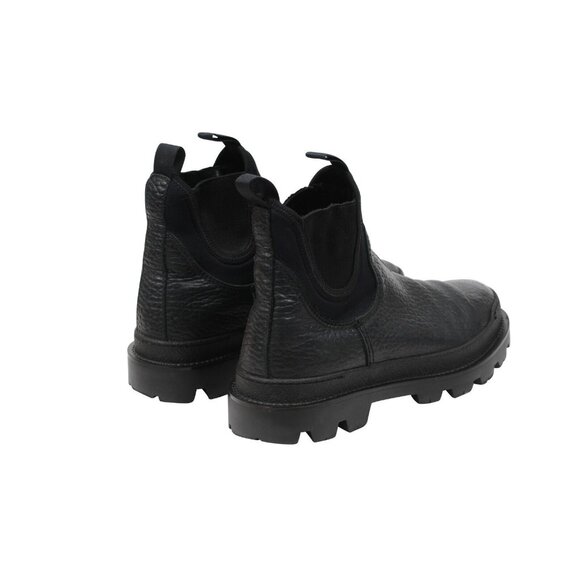 Prada Mens Hiking Combat Chelseas Boots US8 UK7 Black Leather Wetlt Sewn Lug - Picture 7 of 11